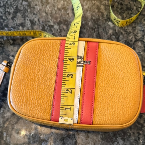 Coach Yellow and Red Crossbody Camera Bag with gunmetal accents EUC - Picture 15 of 17